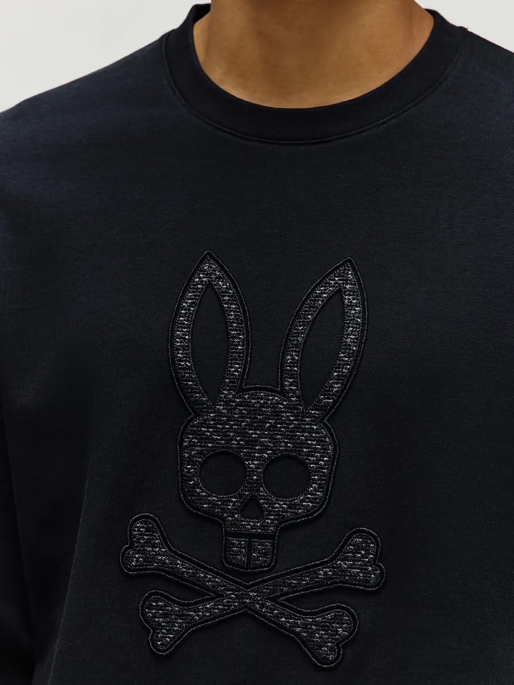 NWT Psycho Bunny Gabin Textured Crew Men's 3XL Black Textured Embroidery - Picture 3 of 12